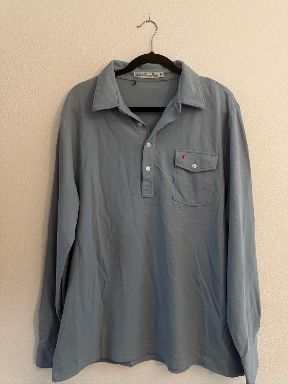 Criquet Men's Long-Sleeve Polo - Light Blue